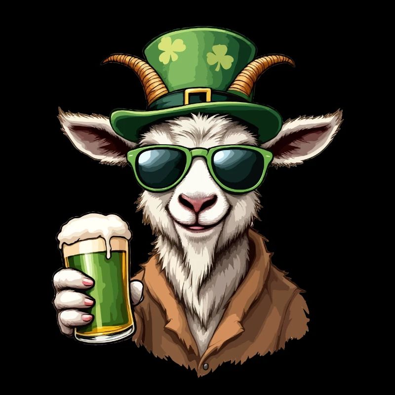 Ziege St. Patricks Day Bier Outfit Ziegen