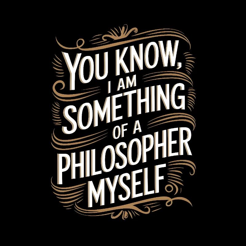 Weißt du, ich bin selbst so etwas wie ein Philosoph