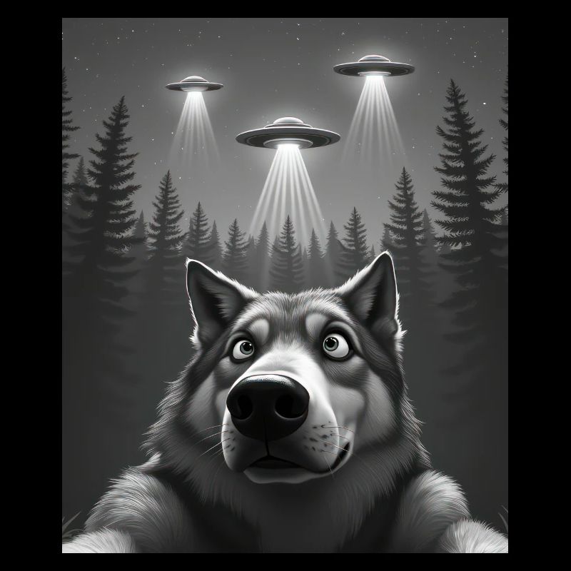 UFO Funny Wolf