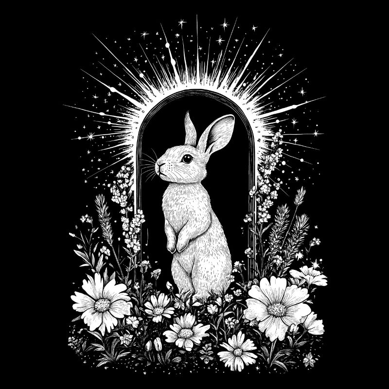Boho Bunny Cottagecore Spring Bohemian Bunny Motif