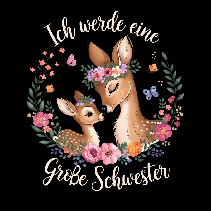 Ich werde eine große Schwester Reh Rehe