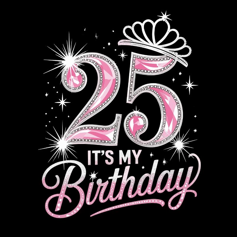 25th Birthday Crown Glitter