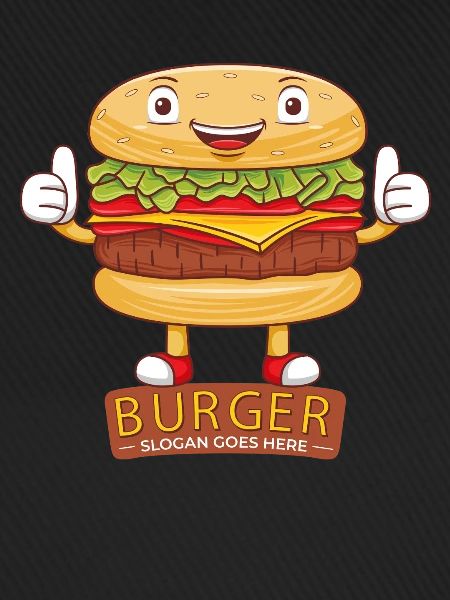 Cute Burger Cartoon Art