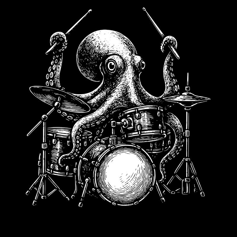 Drummer Octopus Drum Set Musiker Percussion