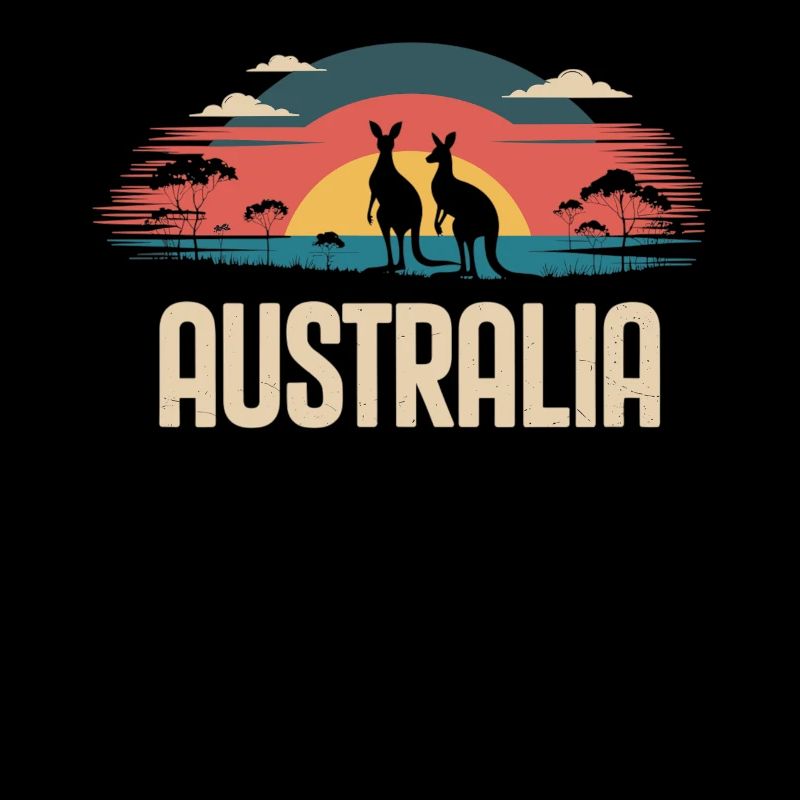 Australia with kangaroos in the outback