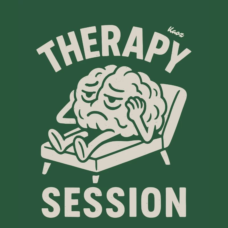 Brain with headache in therapy session