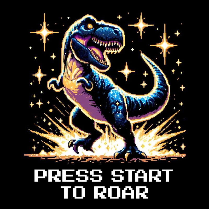 Press start to roar | Dinosaur, Retro