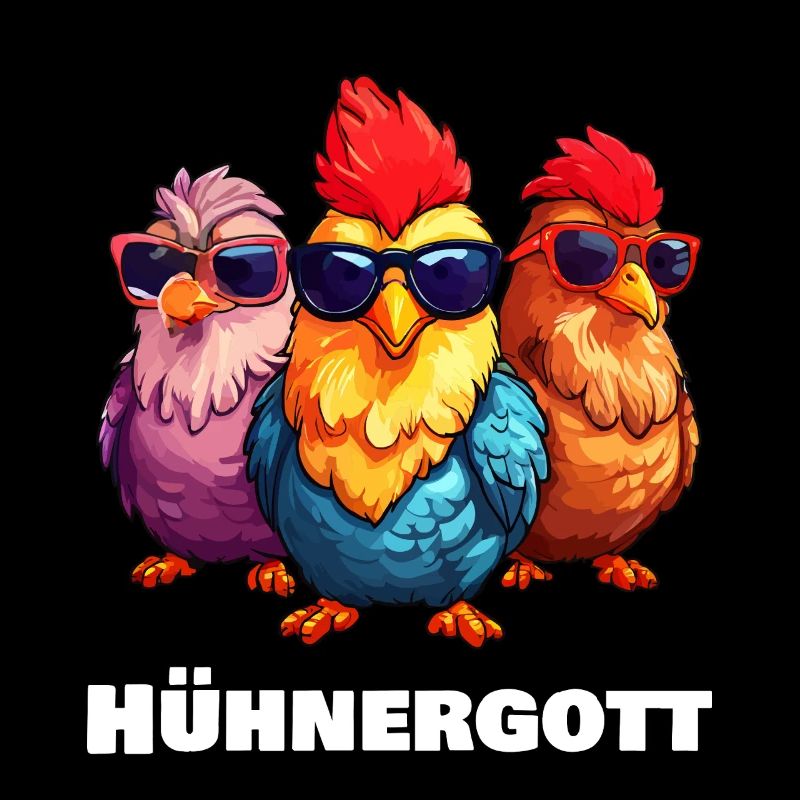Lustige Hühner Hühnergott
