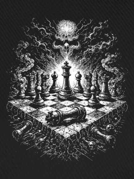 Chess Skull Gothic Board Scene