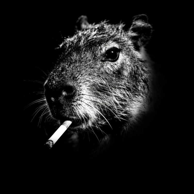 Rauchen, Zigarette, Capybara raucht eine Zigarette