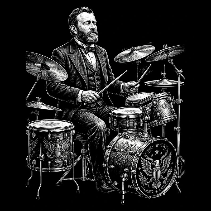Ulysses S. Grant plays drums