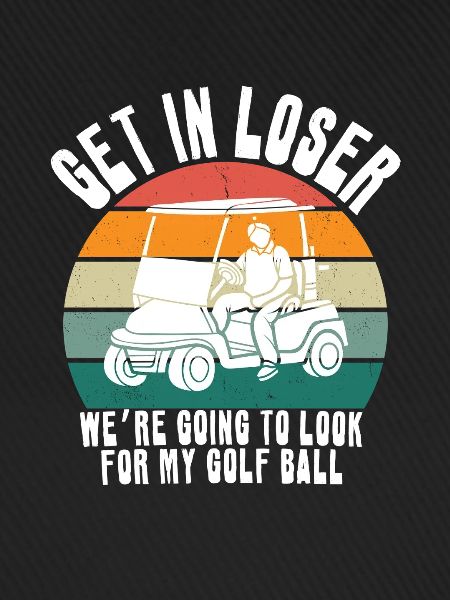 Retro Golf Cart Sunset