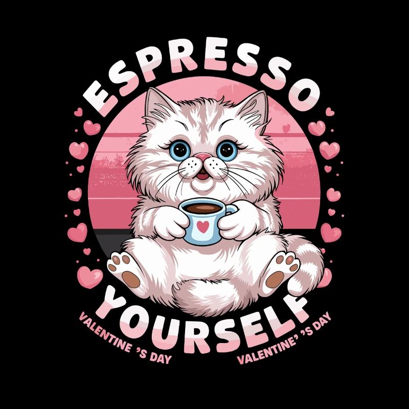 Conception de la Saint-Valentin de Espresso Yourself Chaton