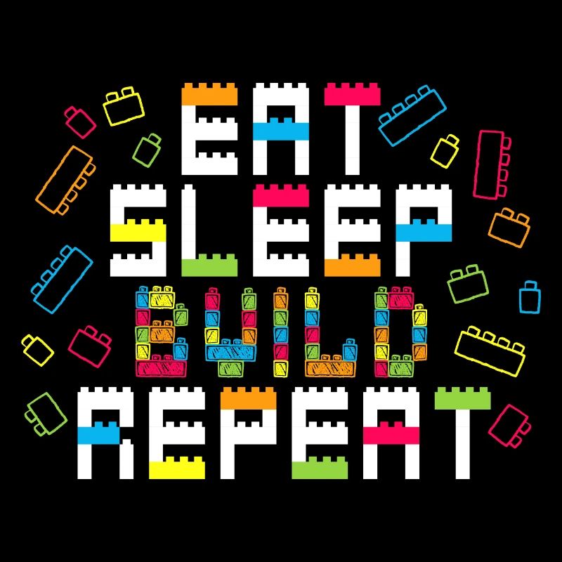 Eat Sleep Build Repeat Master Builder Block Gift