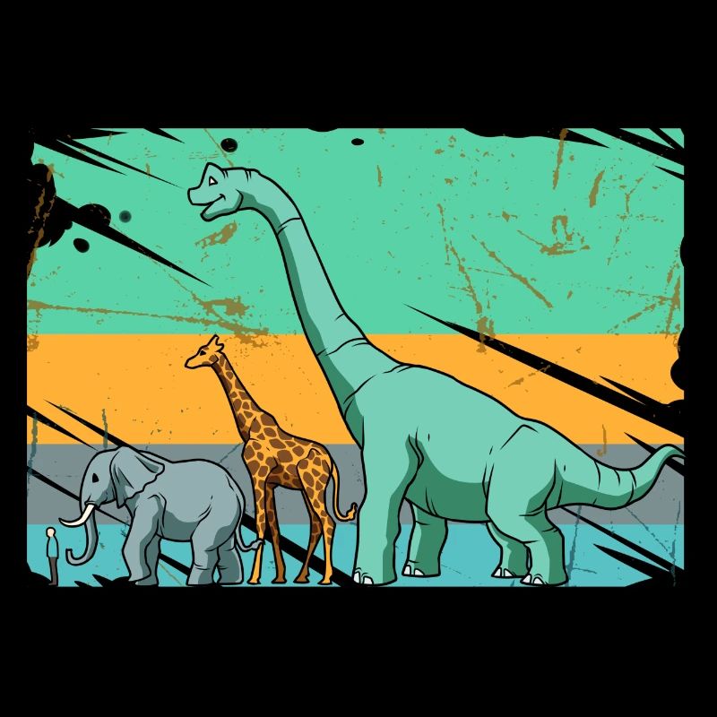 Brachiosaurus Dinosaurier Giraffe Elefant Mensch