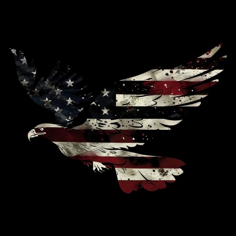 Drapeau américain Eagle Silhouette American Heritage 4