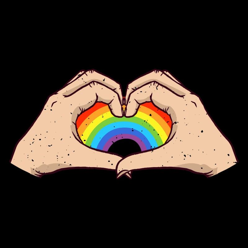 CSD LGBT Hands Shape Rainbow Heart Pride