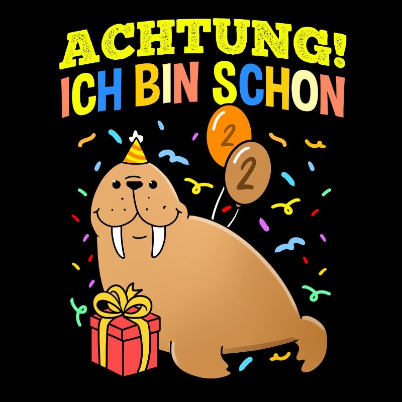 Achtung Ich Bin Schon 2 Geburtstag Walross