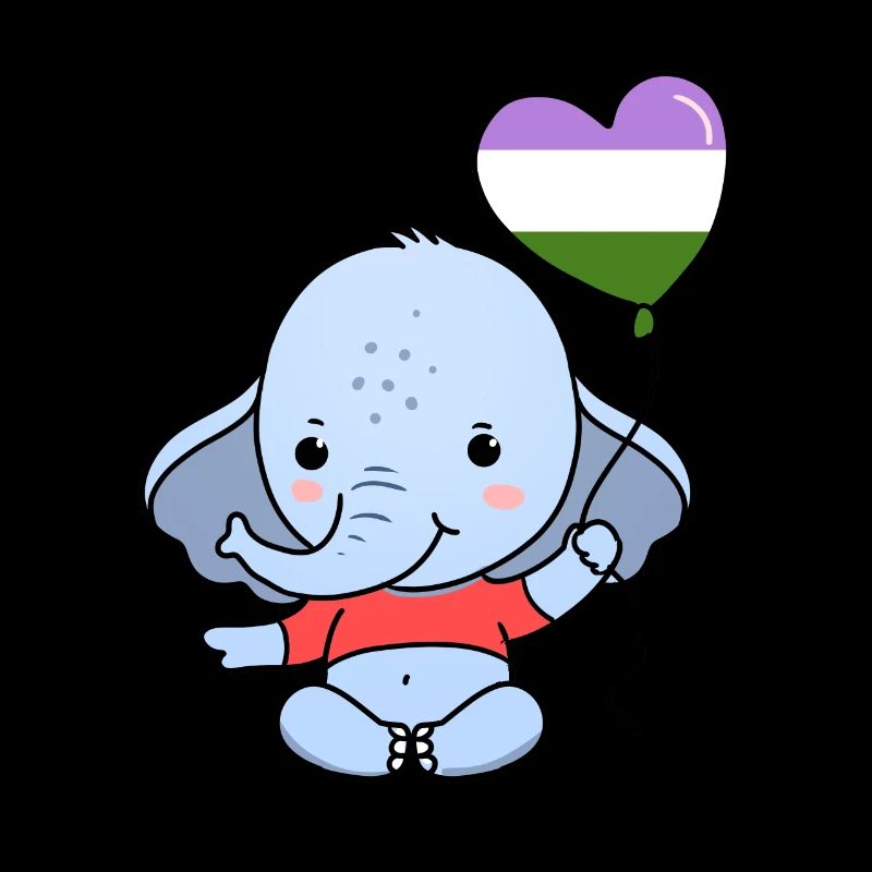 Elephant Heart Balloon Genderqueer Pride