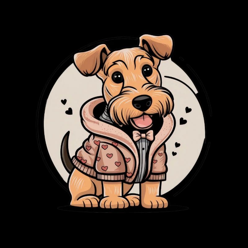 Airedale Terrier au look de dessin animé