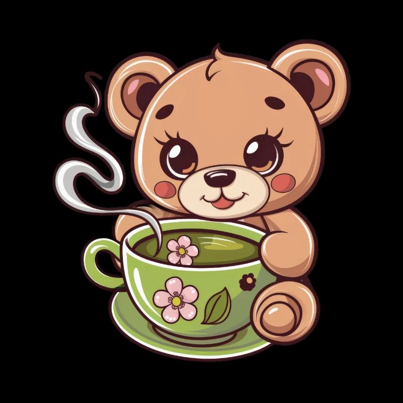 Teddy bear loves tea