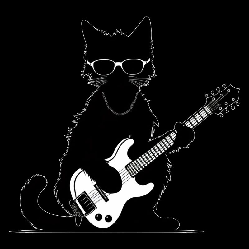 Katze spielt Gitarre