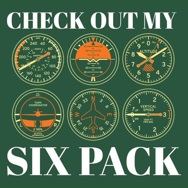Funny Pilot Six Pack Aviation Flight Simulation