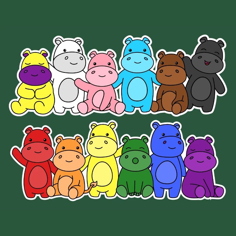 Pride Progress Flag Hippos Equality