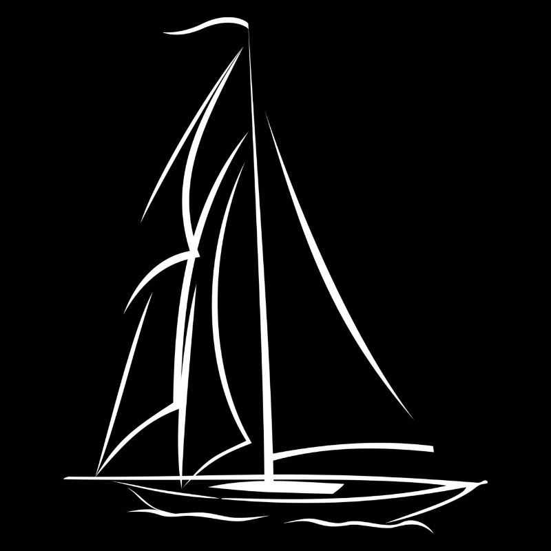 Einfaches weißes Segelboot