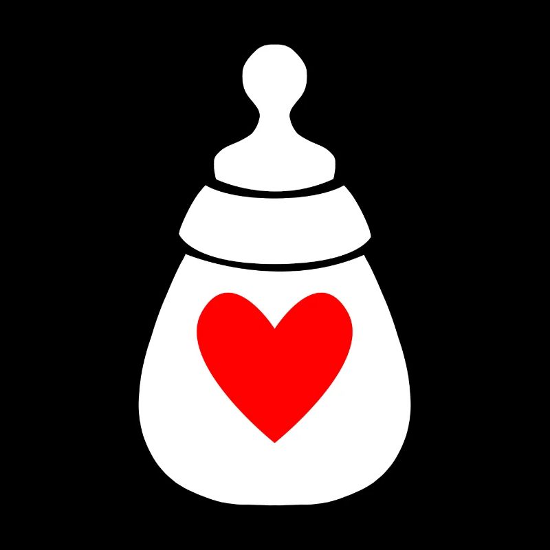 Bouteille de lait avec coeur