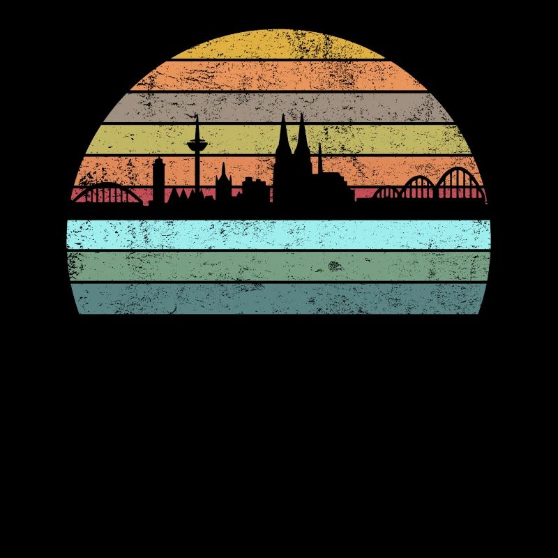 Köln Kölner Skyline Retro Vintage Style