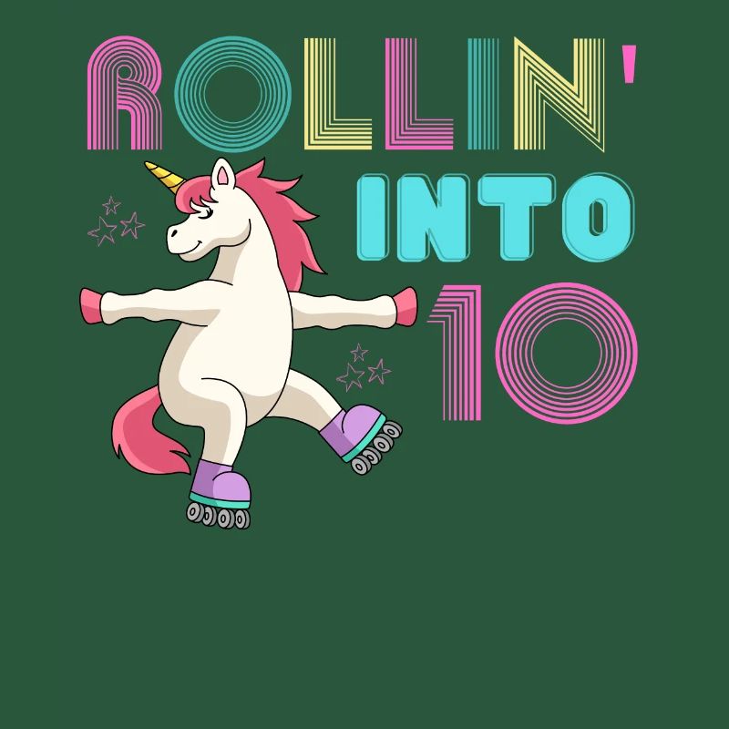 Rolling into 10 - roller scate unicorn