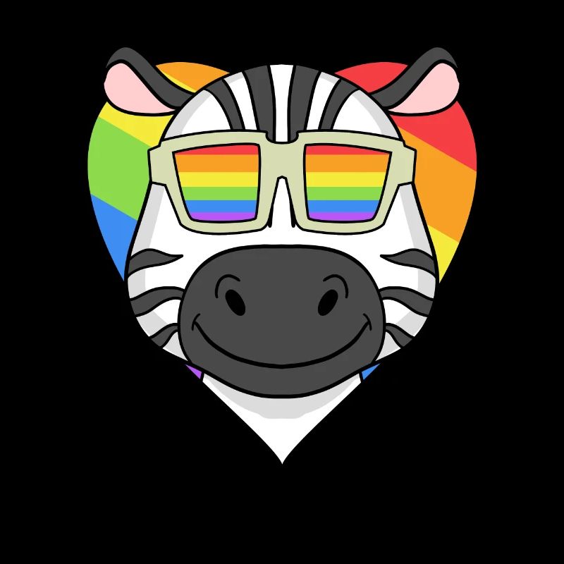 Regenbogen - Zebra mit Brille