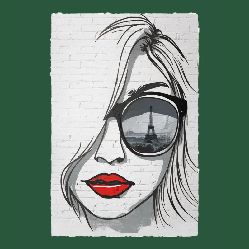 Graffiti-Mädchen in Paris - Eiffelturm
