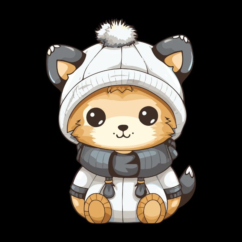 Fuchs Winter Comic Niedlich