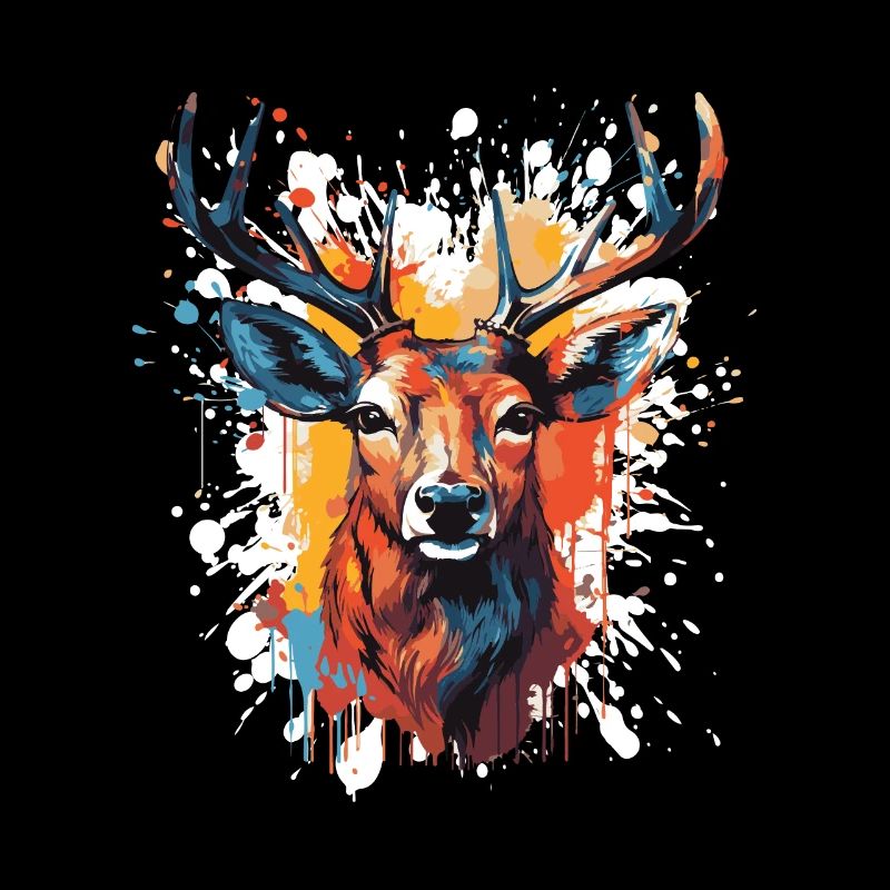Deer Head Portrait Pop Art