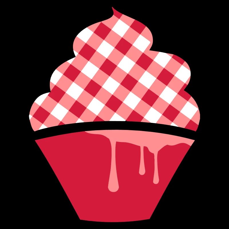 Stylized cupcake with check topping