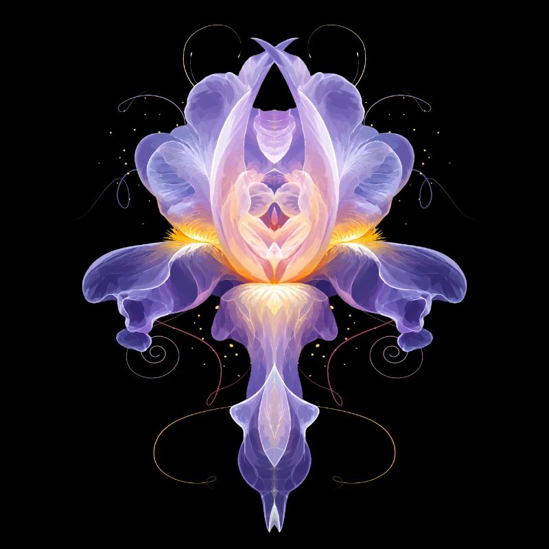 Abstrakte Iris Blüte Leuchtendes Florales Design