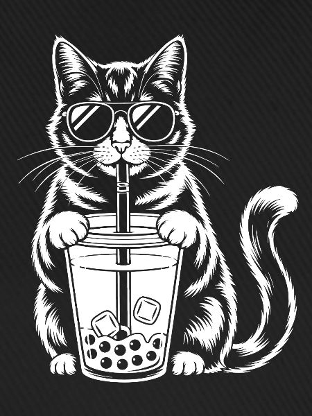 Cat with bubble tea