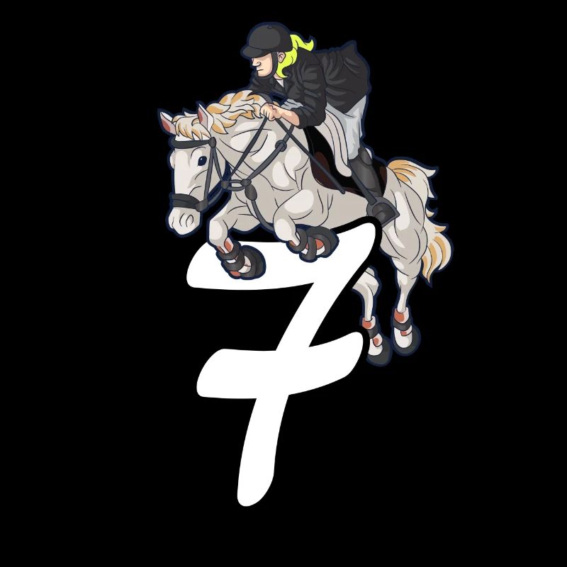 Pferd Reiterin Geburtstagsshirt 7. Geburtstag