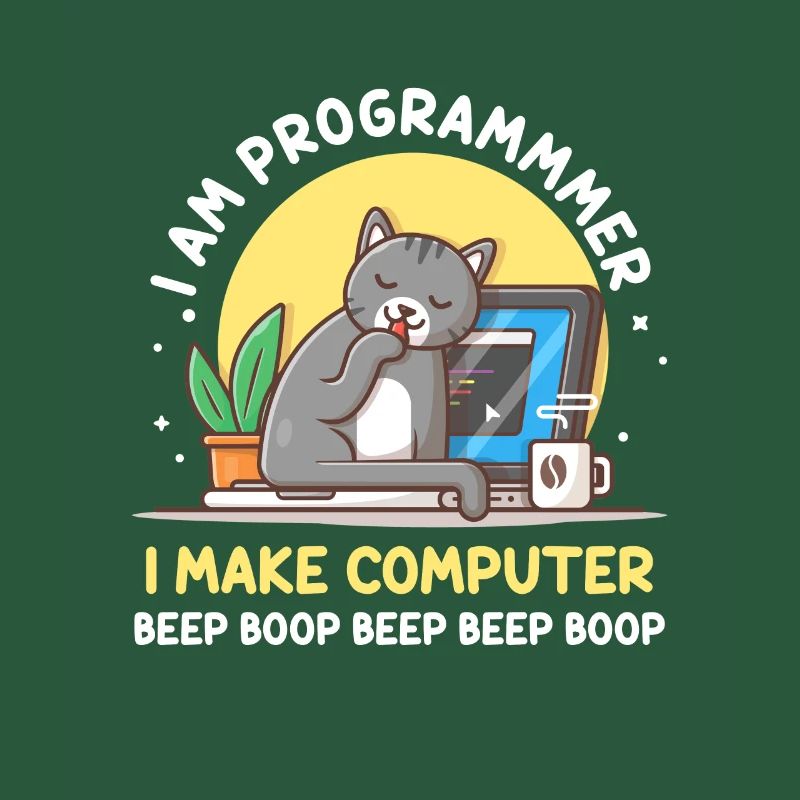 Cat Programmer Coder Developer Kitten Computer