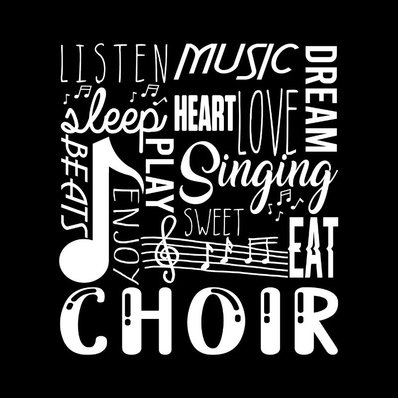 Singender Chor Chor Chor Musik Noten Clef Geschenk