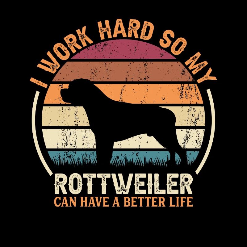 Hard Work - Retro Rottweiler