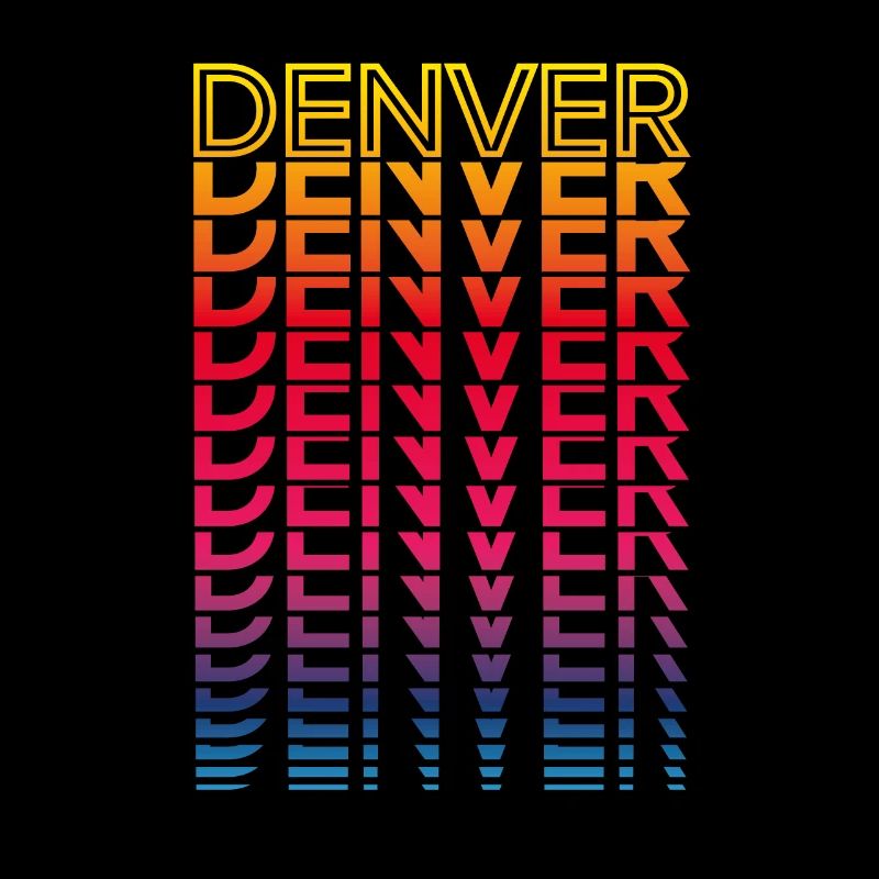 Retro Nostalgisch USA Stadt - Regenbogen Denver
