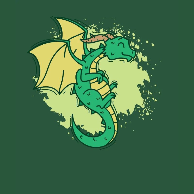 Dragon cool avec cornes drôle d’animal