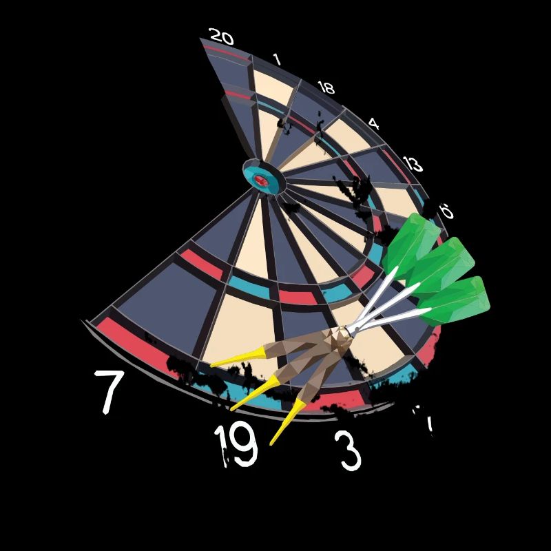 Dartscheibe mit Pfeilen, im Vintage Polygon Design