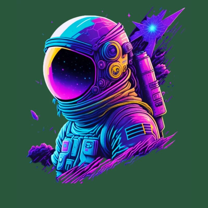 Synthwave Astronaute Space Explorer