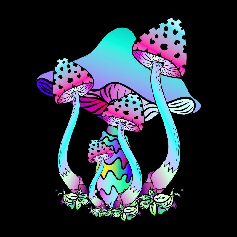 Bunte Neonfarben Pilze