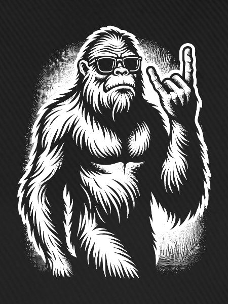 Bigfoot Sasquatch Rock'n'Roll Metallhörner