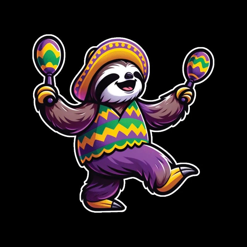 Mardi Gras Sloth - Celebrate Carnival Dancing